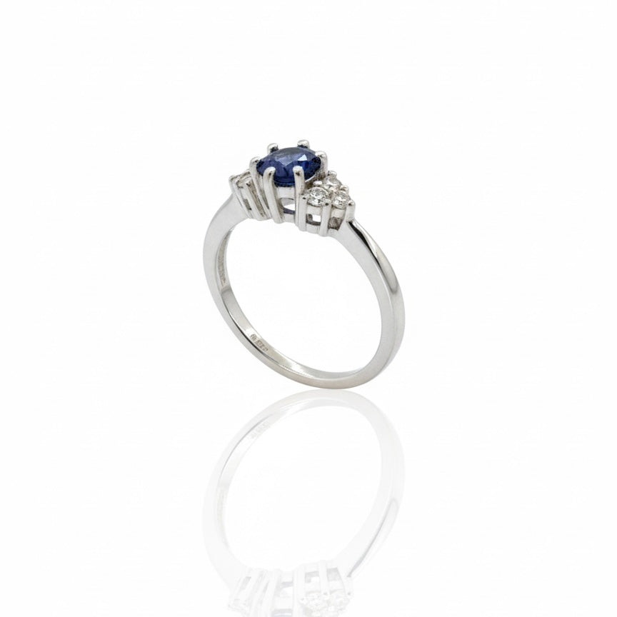 18ct White Gold Sapphire And Diamond Ring