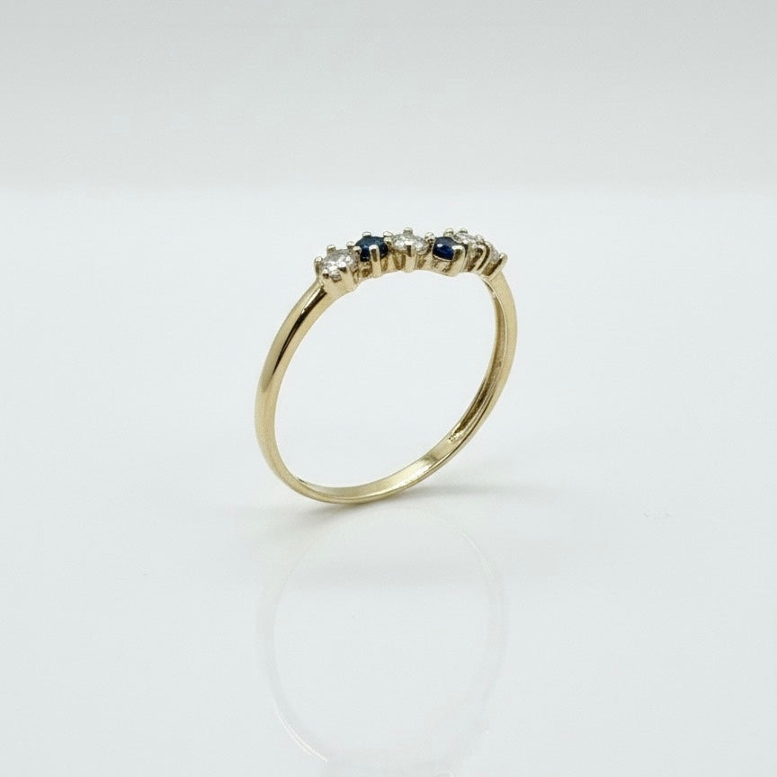 9ct Sapphire and Zirconia V Eternity Ring