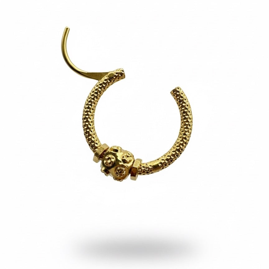 22ct Laser Design Hoop Earring