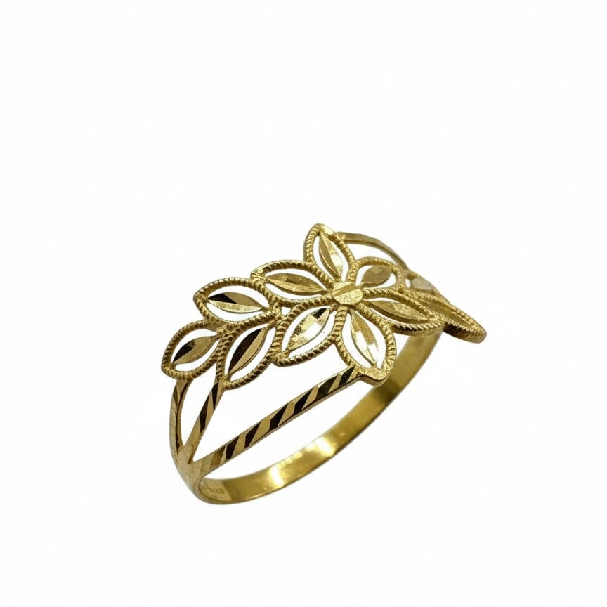 22ct Floral Diamond Cut Dress Ring