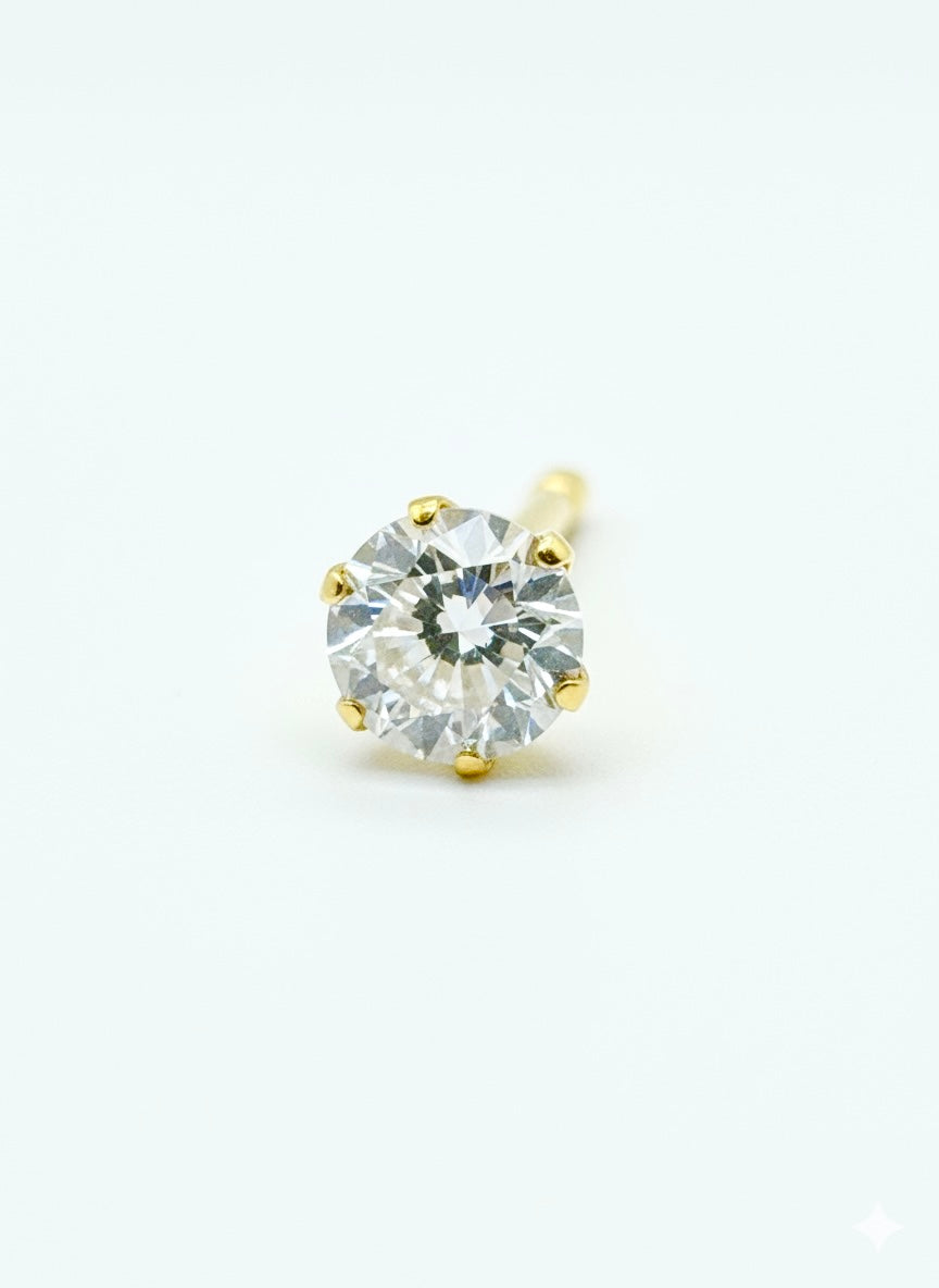 18ct Solitaire Stud With Zirconia L