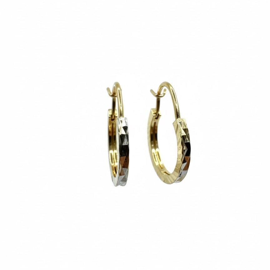 18ct Two Tone Hoops