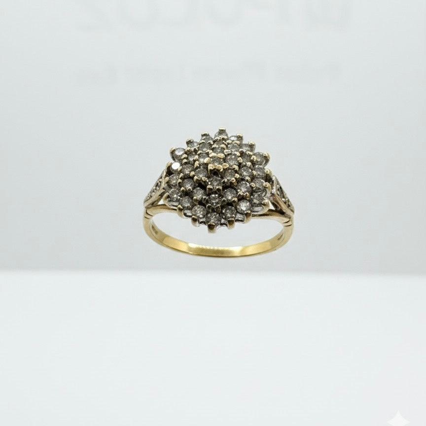 9ct Cluster Honey Comb Diamond Ring