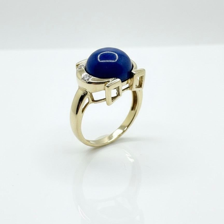 9ct Lapis Omega Ring