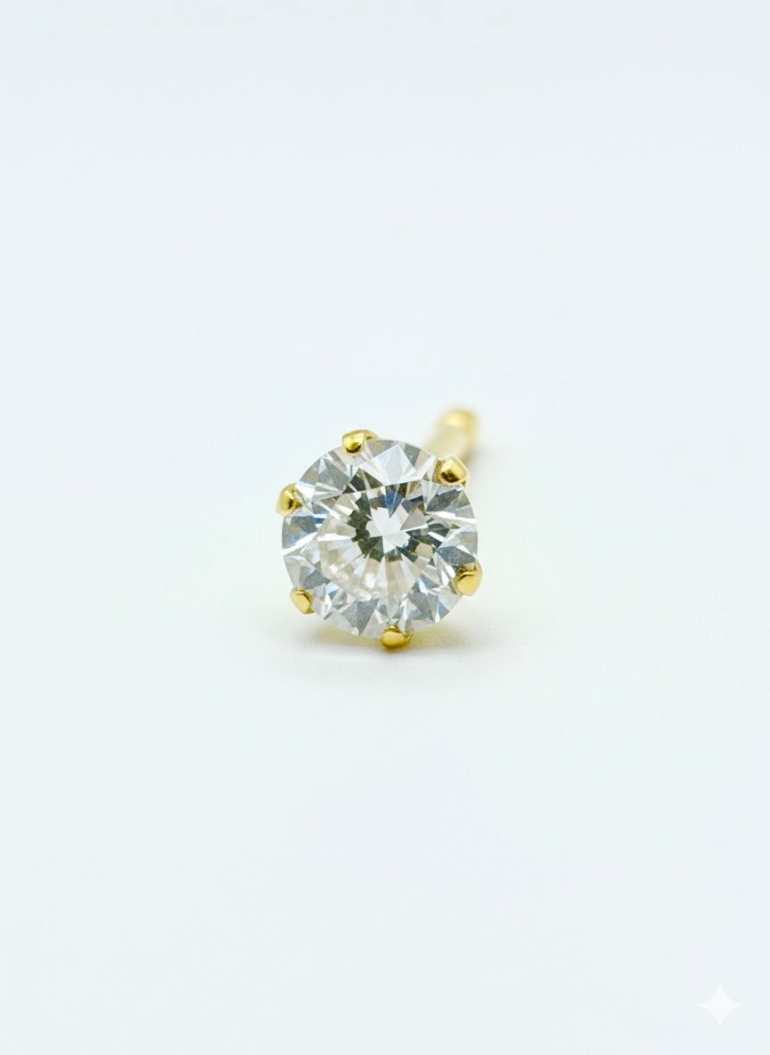 18ct Solitaire Stud With Zirconia M