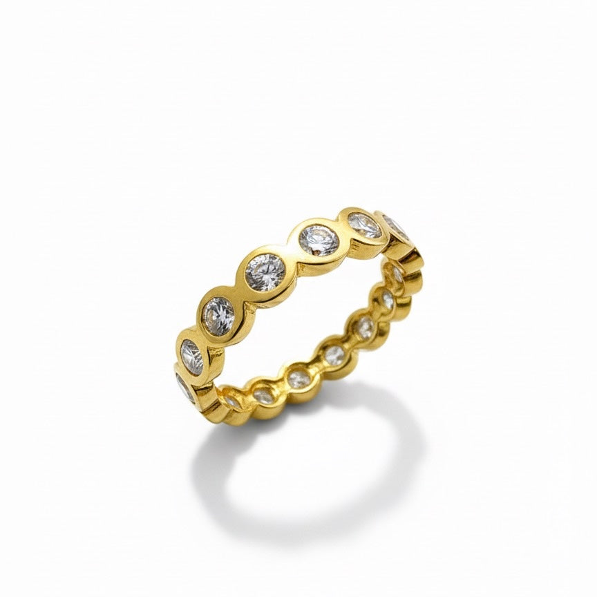 22ct Channel Set Zirconia Bubble Band Ring