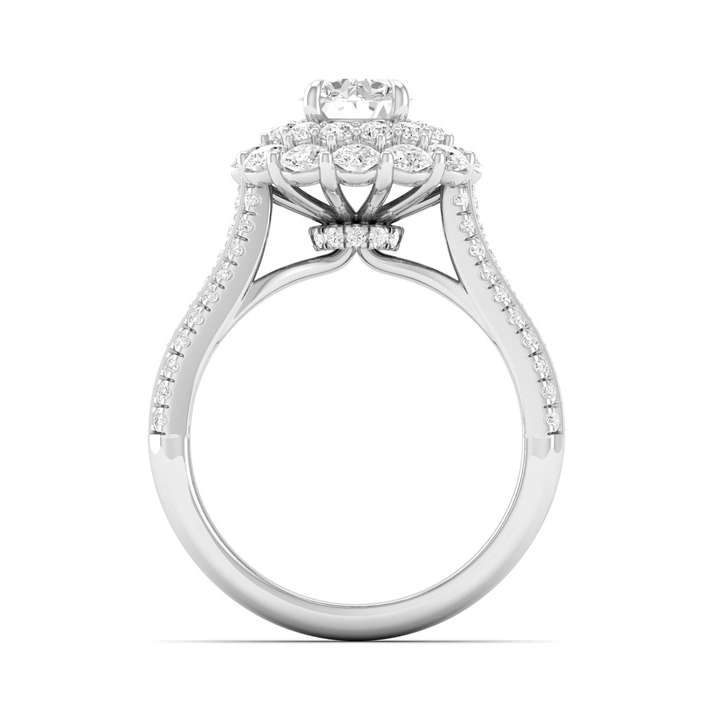 Bevel Double Halo Ring - Round Center | JR1537627