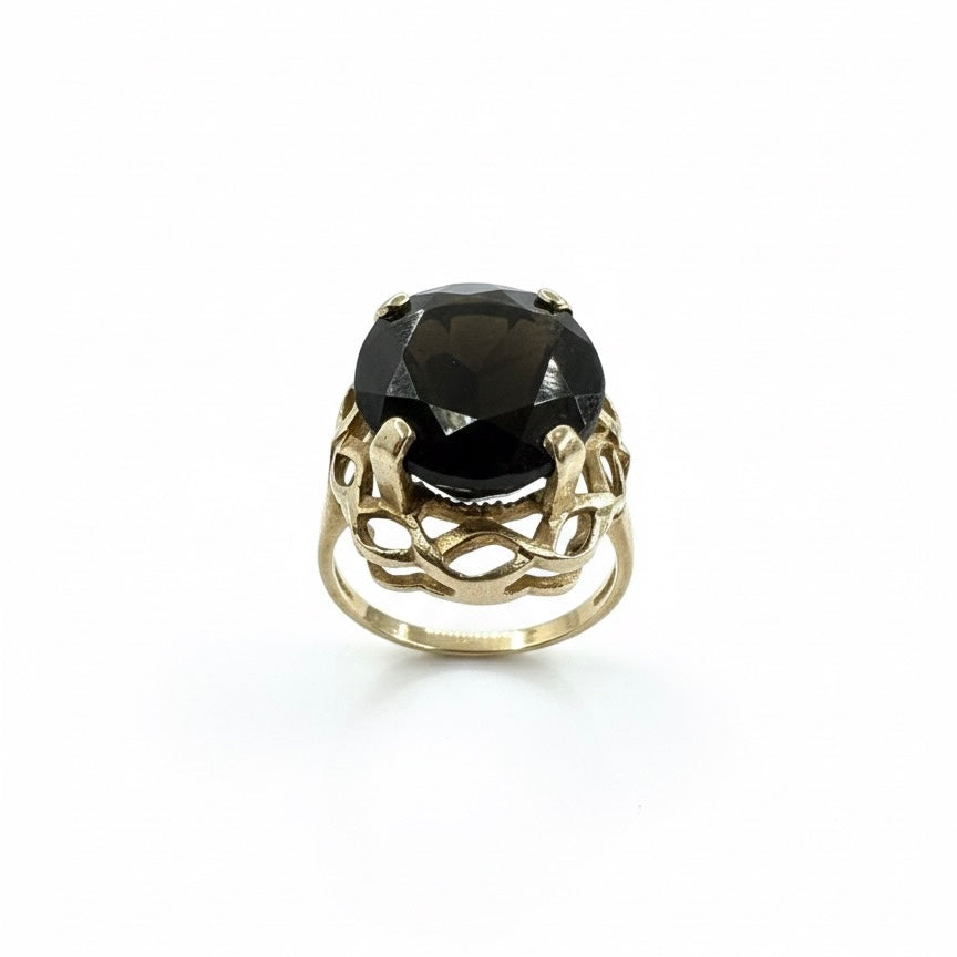 9ct Oval Smokey Quartz Ring