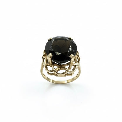 9ct Oval Smokey Quartz Ring
