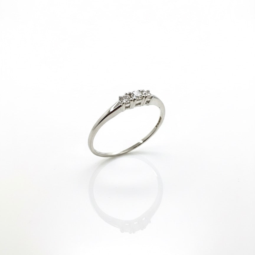 9ct White Gold Trilogy Ring