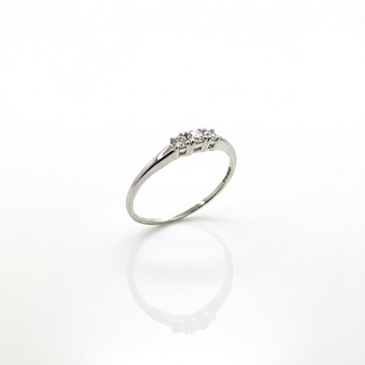 9ct White Gold Trilogy Ring