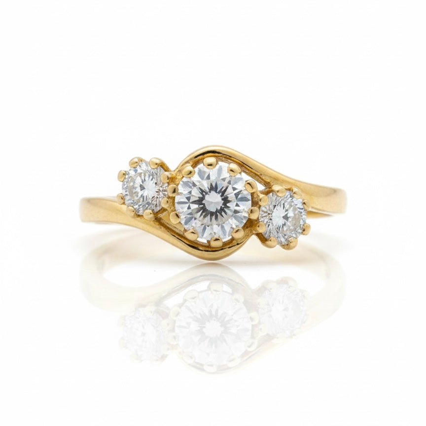 9ct Zirconia Trilogy Ring