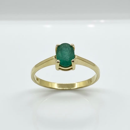 14ct Opaque Oval Emerald Ring
