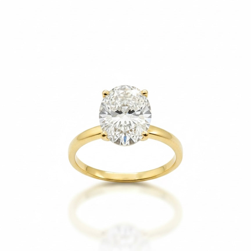 18ct Diamond Oval Solitaire Ring