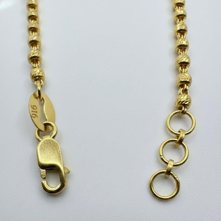 22ct Diamond Cut Ball Link Bracelet