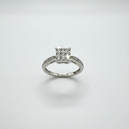 9ct Cluster Set Diamond Ring