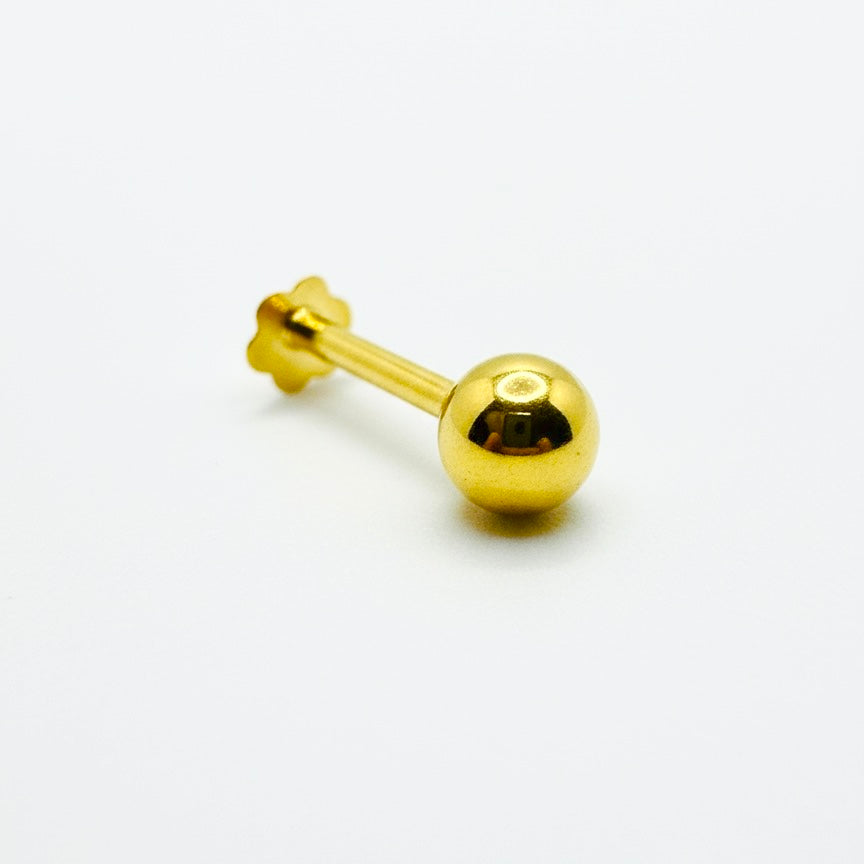 18ct Solid Gold Sphere Stud L