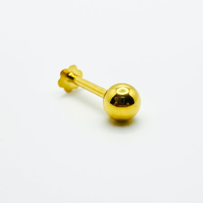 18ct Solid Gold Sphere Stud L