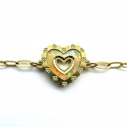 22ct Italian Heart Bracelet
