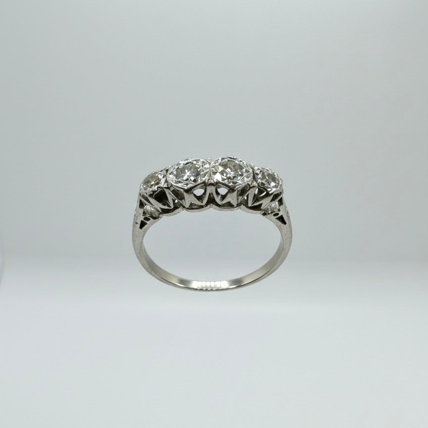 18ct White Gold Quintuplet Diamond Ring