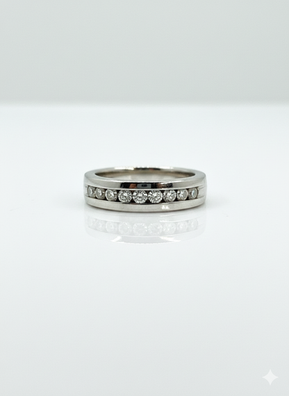 18ct White Gold Chanel Set Diamond Ring