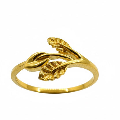 22ct Hand Made Triple Leaf Ring