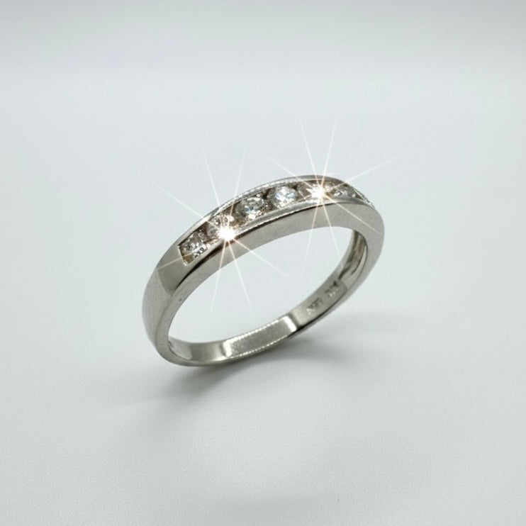 14ct White Gold Channel Set Diamond Ring