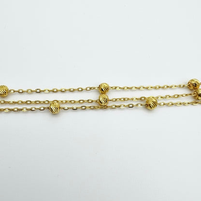 22ct Diamond Cut Triple Sphere Link Bracelet