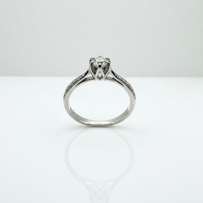 18ct White Gold Diamond Encrusted Claw Ring
