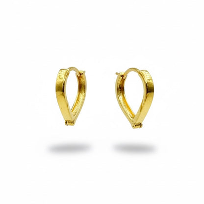 18ct Alternate Tear Drop Hoop Earrings