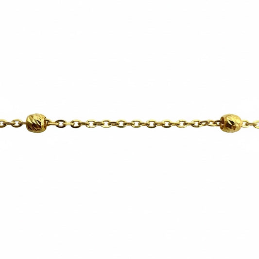 22ct Single Link Diamond Cut Sphere Bracelet