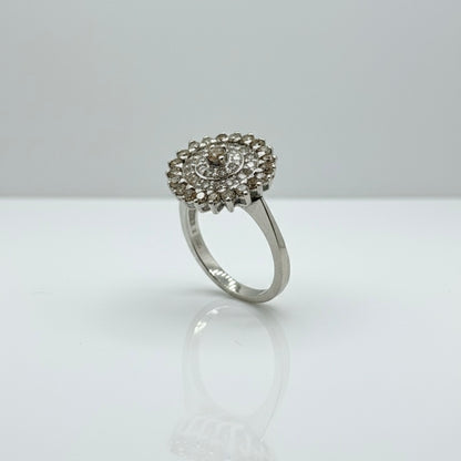 18ct White Gold Faint Yellow Diamond Ring