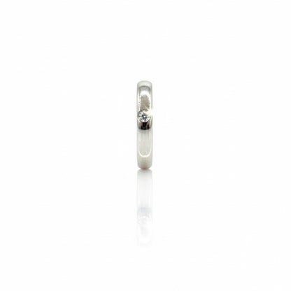 18ct White Gold Channel Set Solitaire Diamond Band