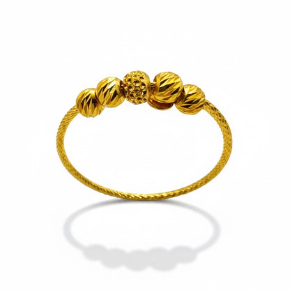 22ct Diamond Cut Five Ball Ring