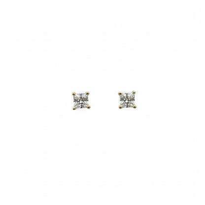 18ct Princess Cut Zirconia Stud Earrings
