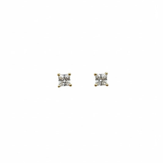 18ct Princess Cut Zirconia Stud Earrings