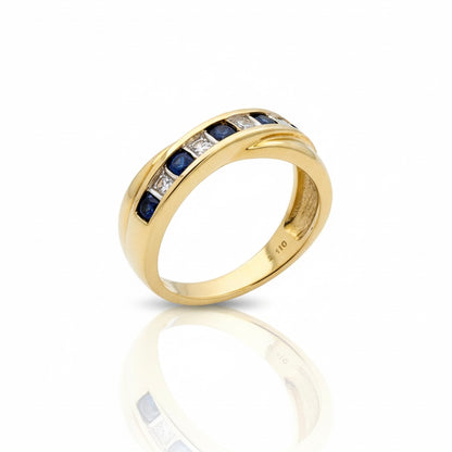 9ct Sapphire and Diamond Ring