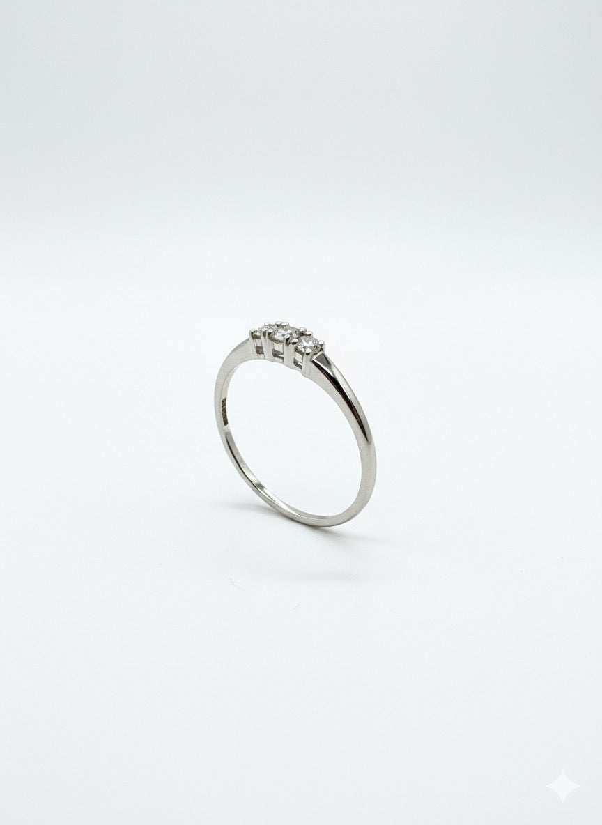 9ct White Gold Trilogy Ring
