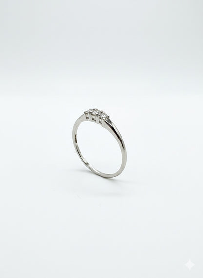 9ct White Gold Trilogy Ring