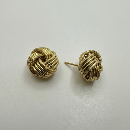 9ct Hand Crafted Ball Twisted Stud Earring