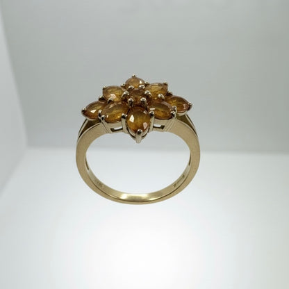 9ct Oval Orange Zirconia Ring