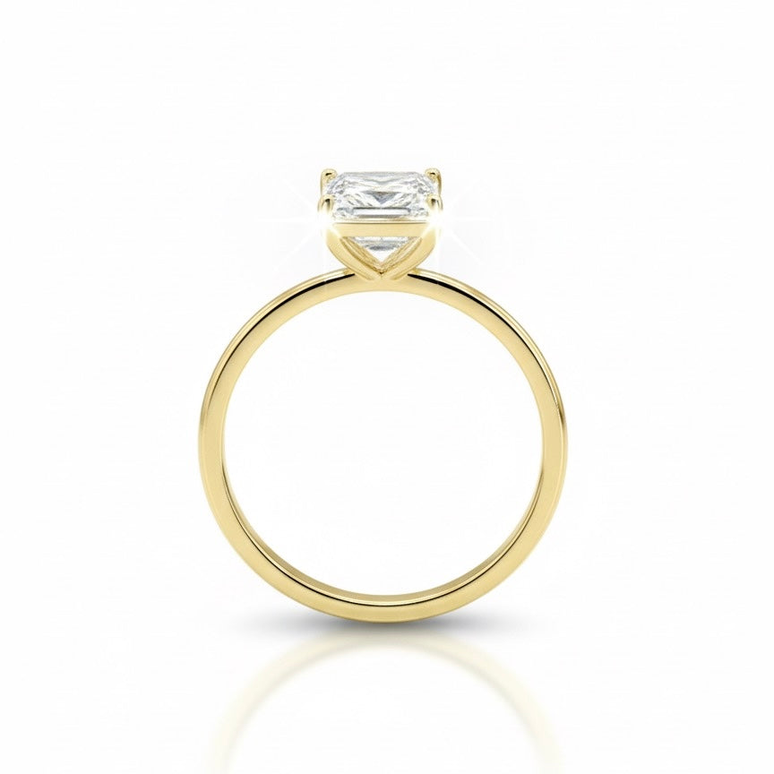 18ct Solitaire Diamond Asscher Cut Ring