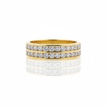 9ct Channel Set Double Zirconia Eternity Ring