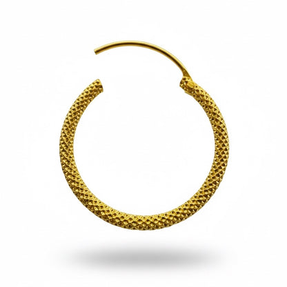 22ct Laser Design Hoop Earrings