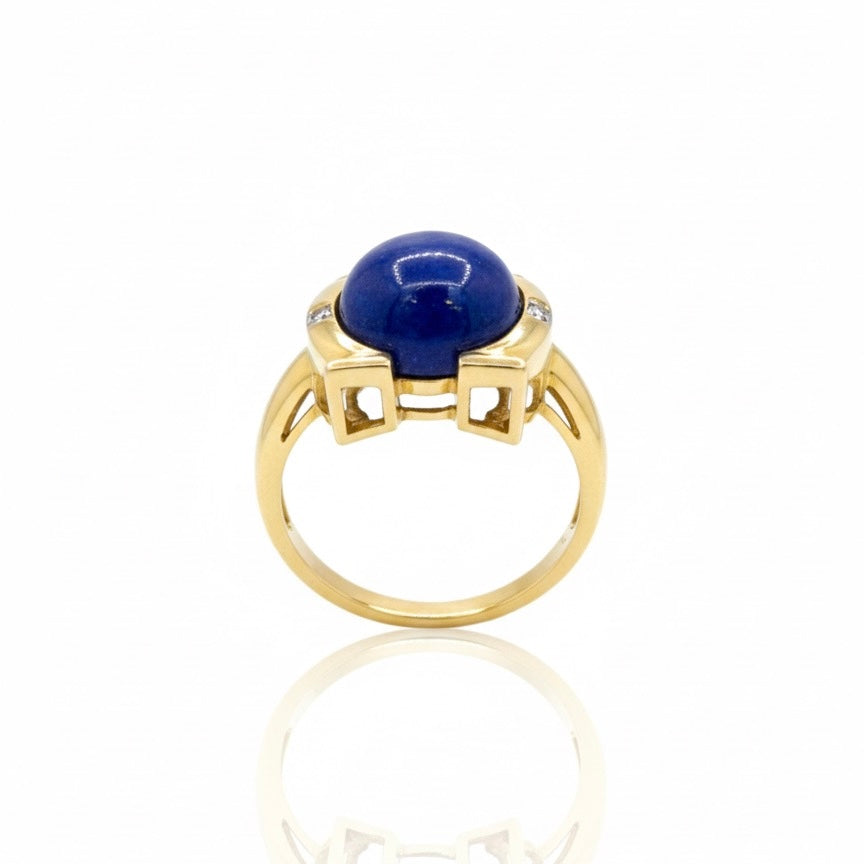 9ct Lapis Omega Ring