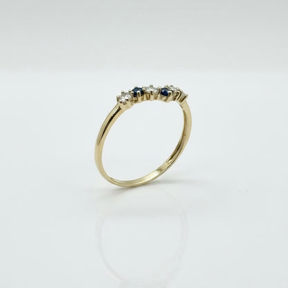 9ct Sapphire and Zirconia V Eternity Ring