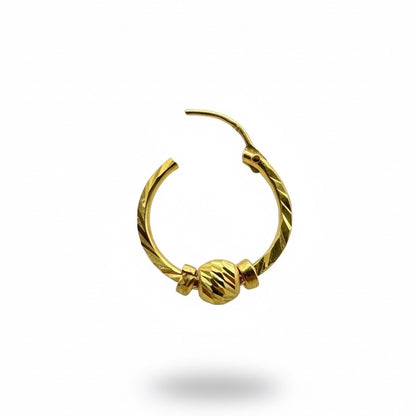 22ct Small Hand Cut Hoop Earrings