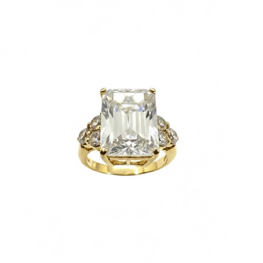 14ct Large Princess Cut Zirconia Ring