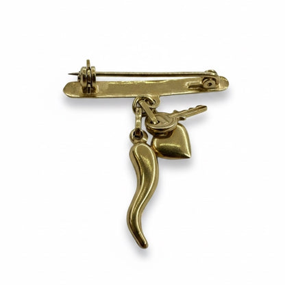 18ct Solid Gold Lucky Charm Brooch