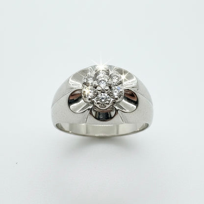 14ct White Gold Cluster Set Diamond Ring